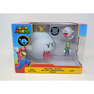 Nintendo Super Mario King Boo, Luigi & Boo Action Figure Set - 3pk Glow in Dark